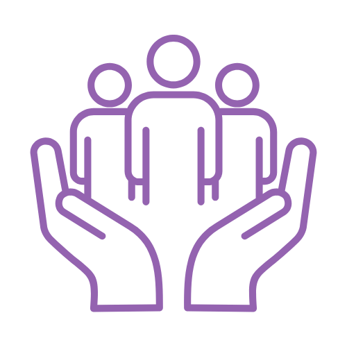 Hand icon supporting people