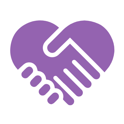 Icon of holding hands in shape of heart